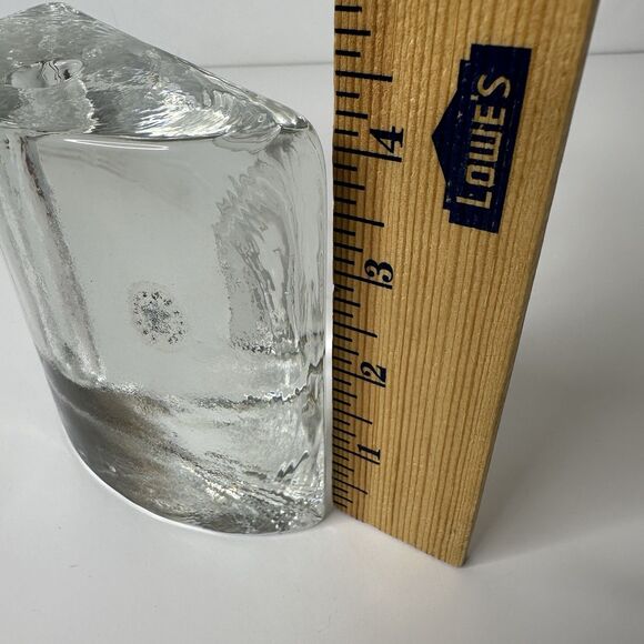 Living Quarters Half Moon Glass Bud Vase Taper Candle Pen Holder Book End Heavy - Picture 12 of 15